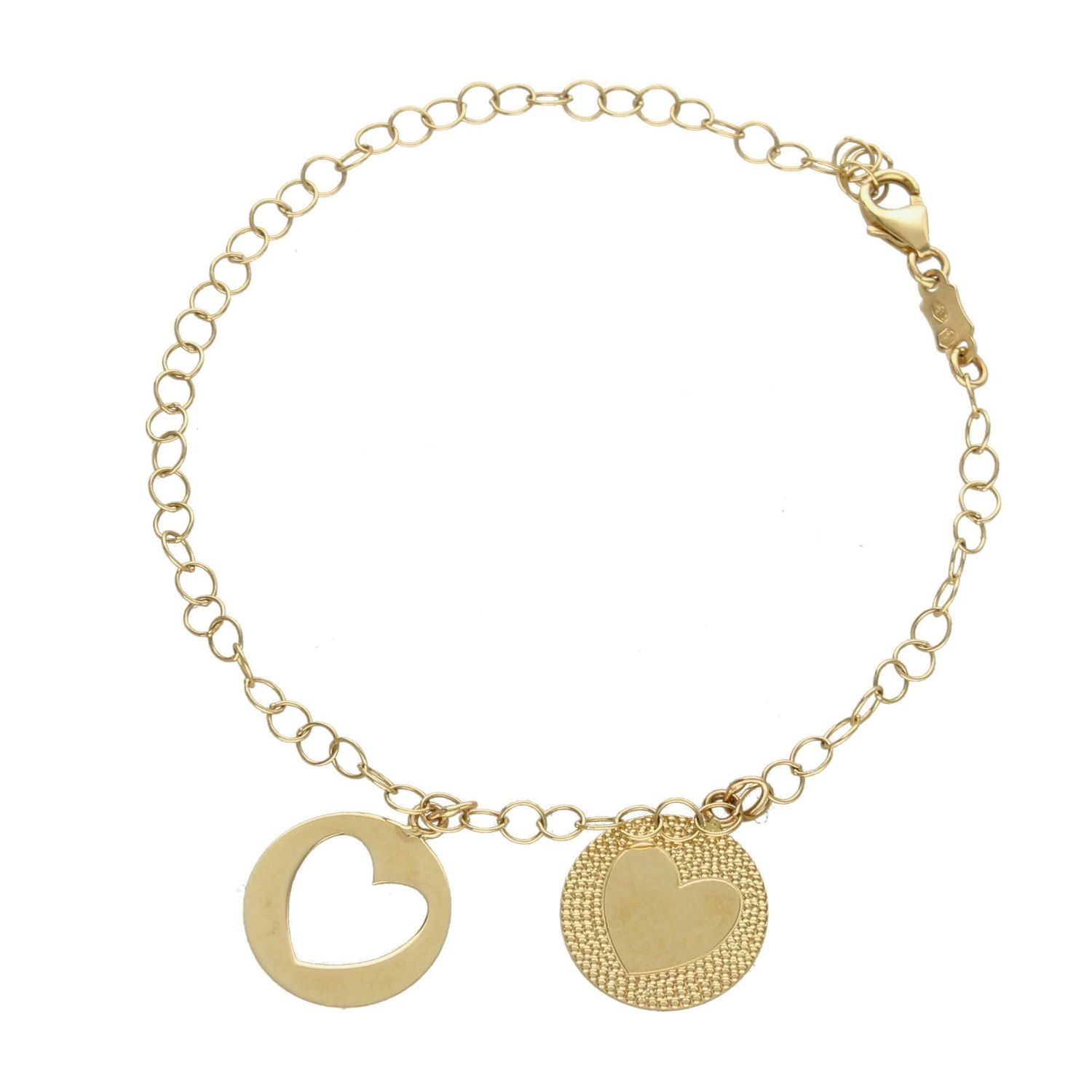 Złota bransoletka Dall'Acqua Gold łańcuszkowa z dwoma zawieszkami B FG 8944 (2).jpg